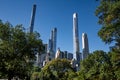 A view of Central Park SouthÃ¢â¬â¢s iconic skyline, highlighted by the narrow modern skyscrapers